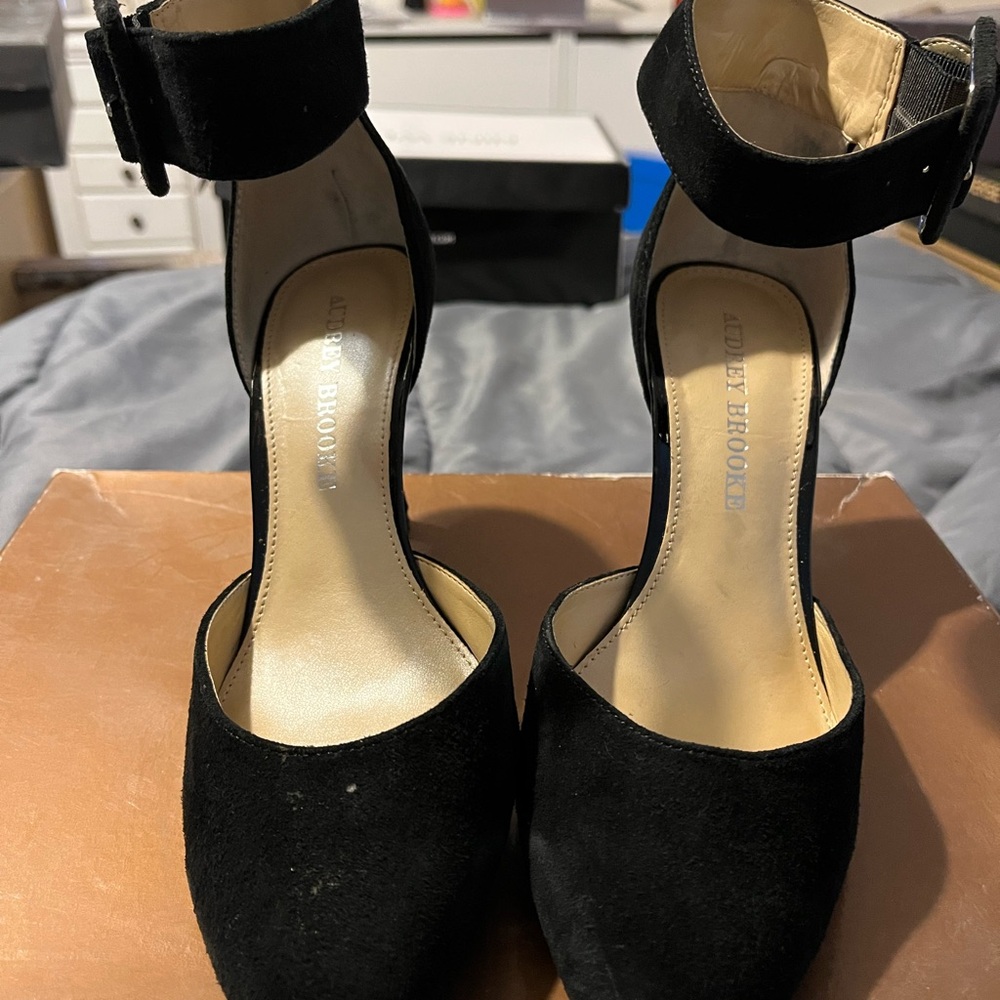 Aubrey Brook Elegant Black Ankle Strap Heels